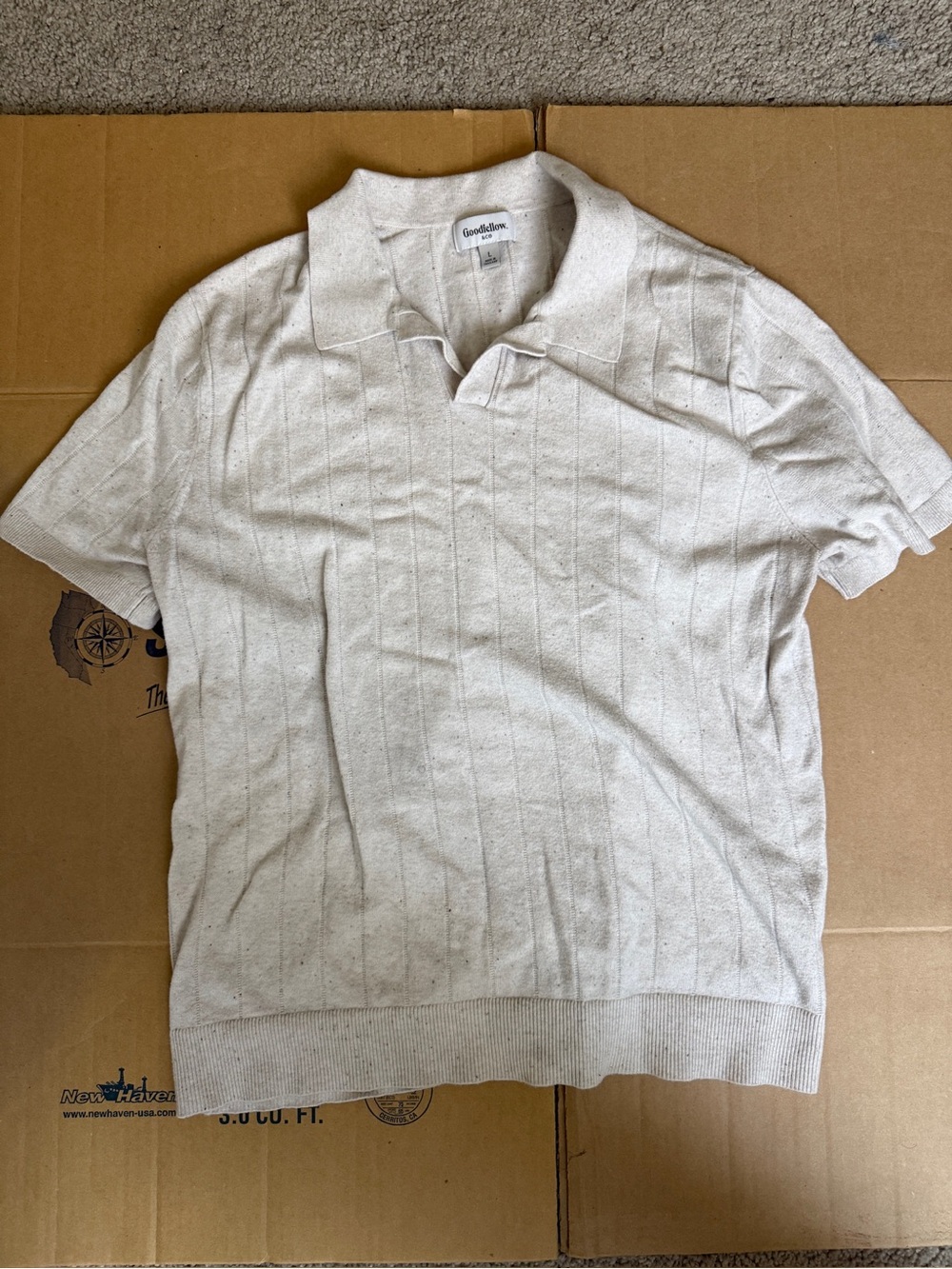 Goodfellow & Co Men's Off-White Short-Sleeve Polo